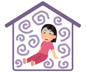 気が悪い家のイラスト